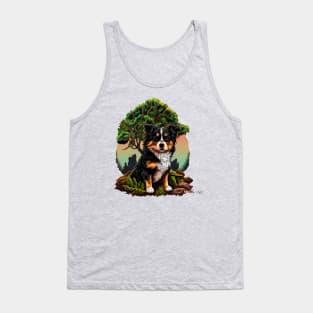 Bernese Mountain Dog Puppy Diorama Tank Top